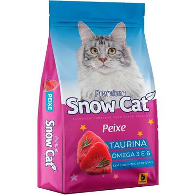 Ração Seca Snow Cat Peixe para Gatos Adultos 25KG: nutrição completa com sabor irresistível. Promove saúde, digestão e uma pelagem brilhante para seu gato